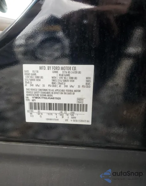 2018 Ford Explorer Limited from USA, damaged, VIN 1FM5K7F82JGA81920